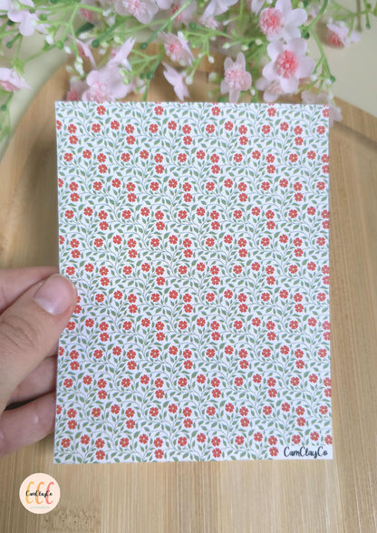 Feuille de transfert soluble à l'eau - Fleurs feuilles 01