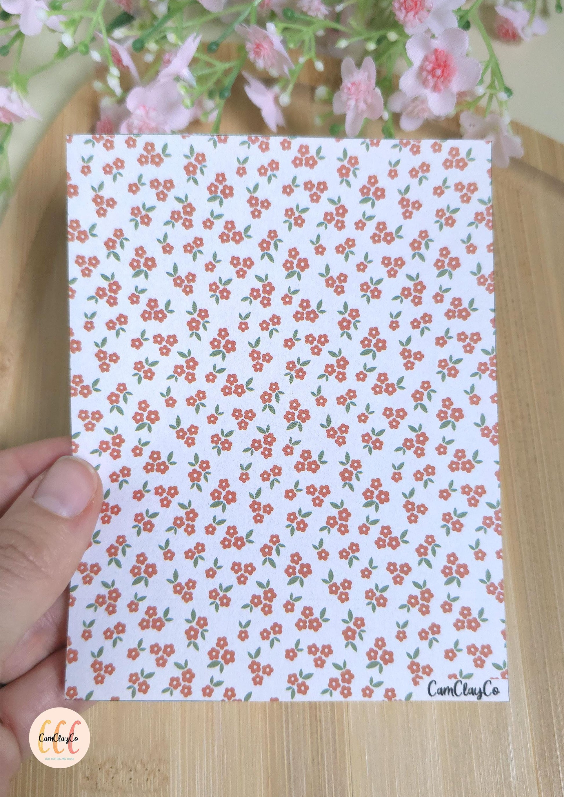 Feuille de transfert soluble à l'eau - Fleurs feuilles 04