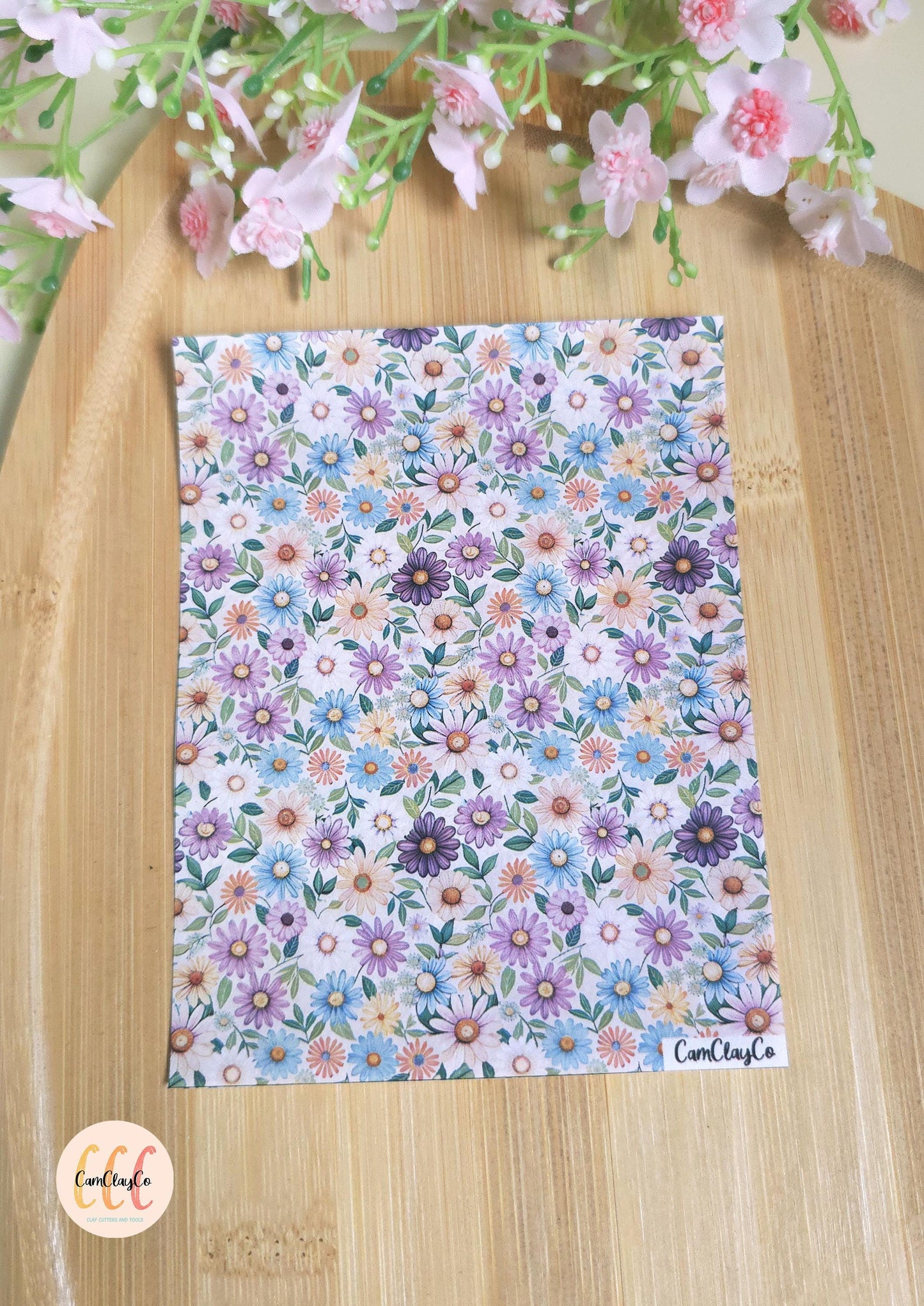 Feuille de transfert soluble à l'eau - Pastel flowers 01