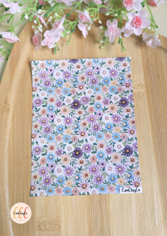 Feuille de transfert soluble à l'eau - Pastel flowers 01