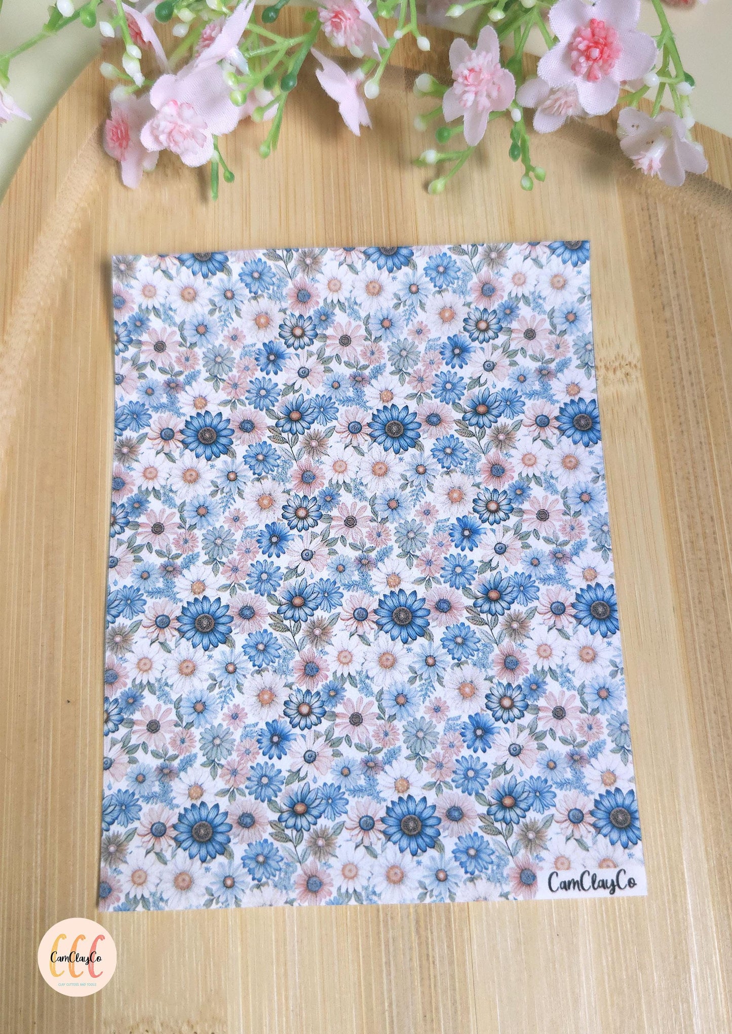Feuille de transfert soluble à l'eau - Pastel flowers 02