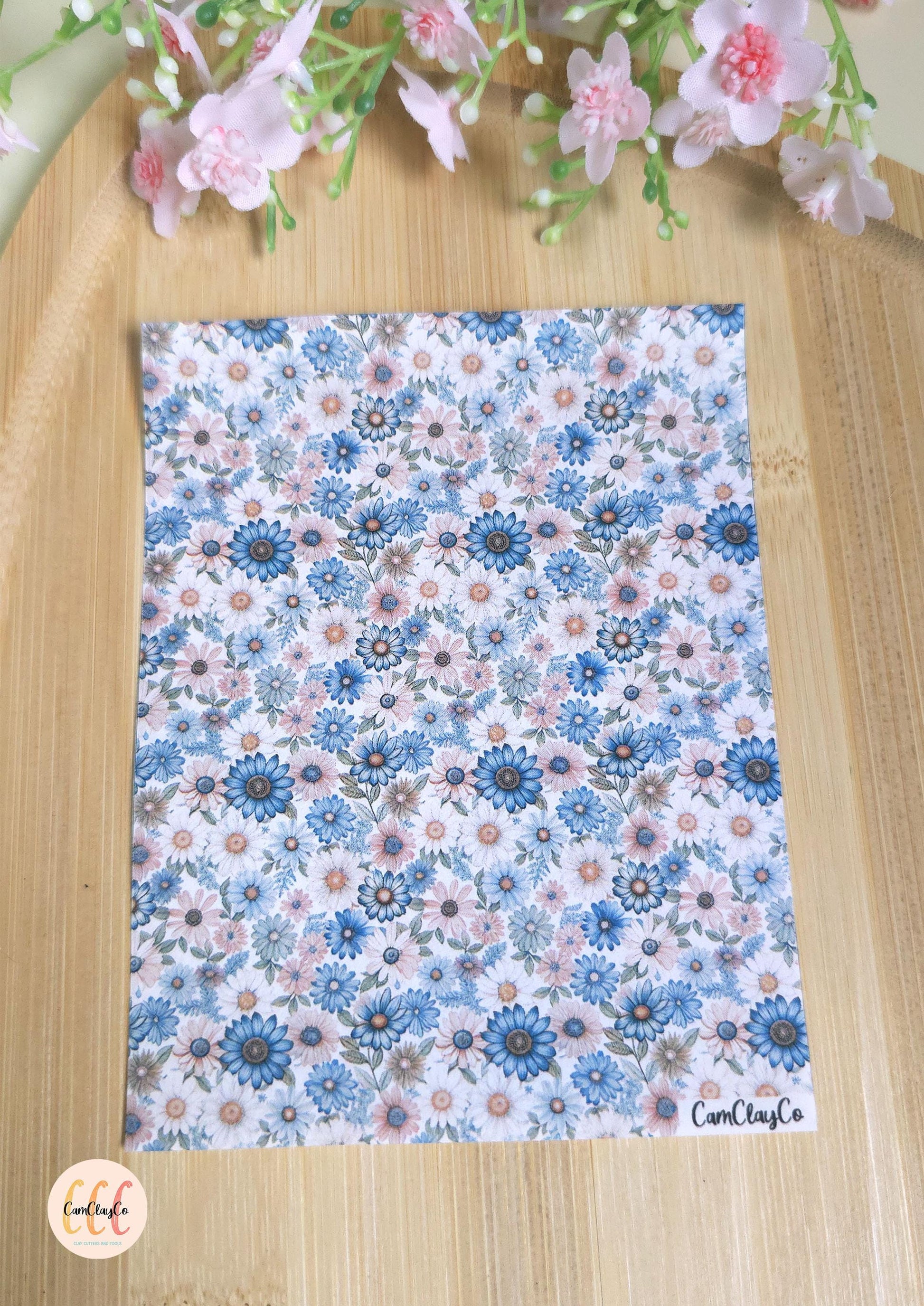 Feuille de transfert soluble à l'eau - Pastel flowers 02