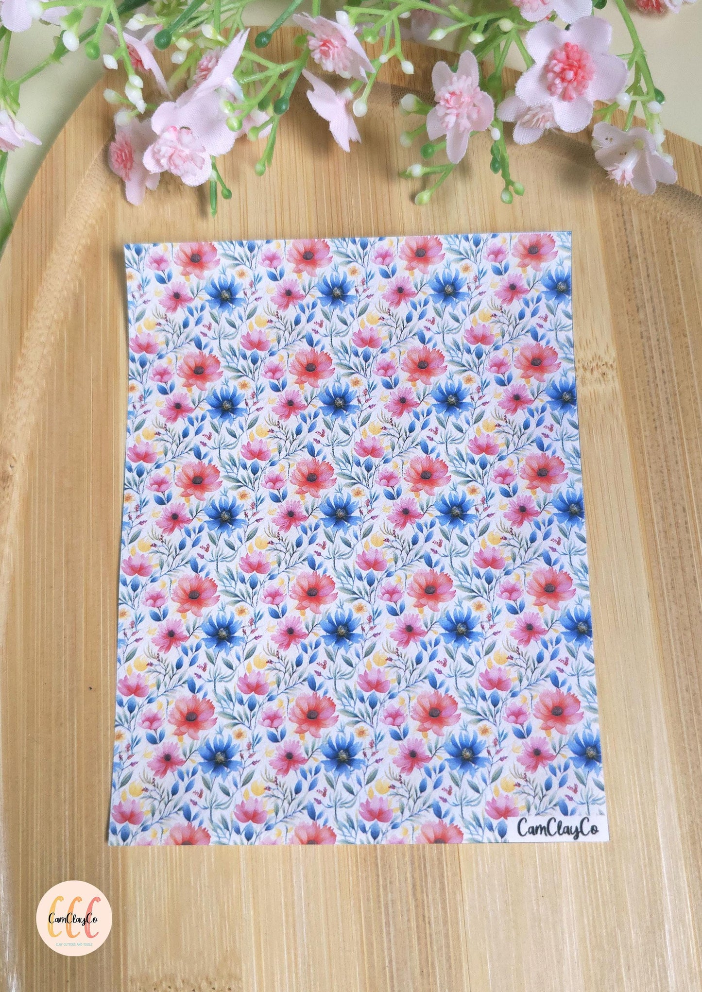 Feuille de transfert soluble à l'eau - Pastel flowers 04