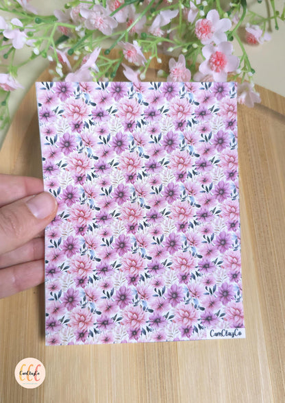 Feuille de transfert soluble à l'eau - Pastel flowers 06