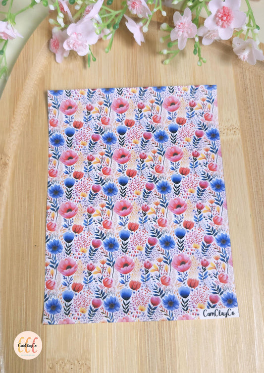 Feuille de transfert soluble à l'eau - Pastel flowers 09