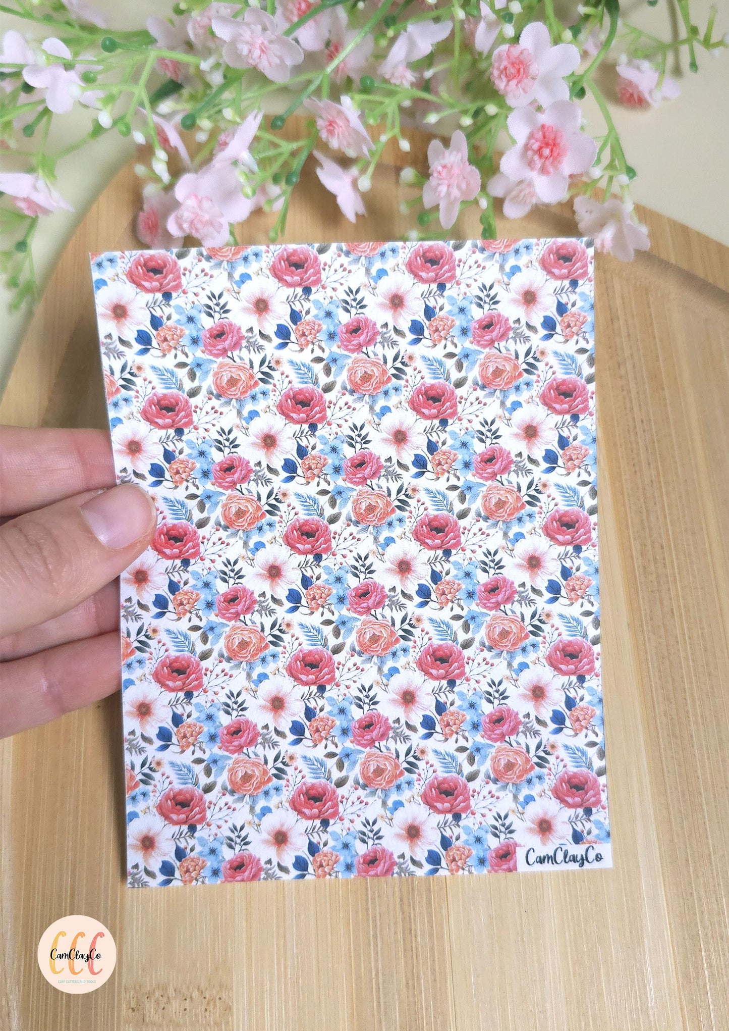 Feuille de transfert soluble à l'eau - Pastel flowers 010