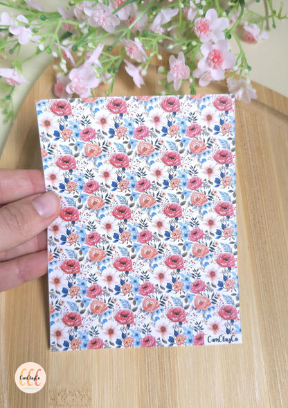 Feuille de transfert soluble à l'eau - Pastel flowers 010