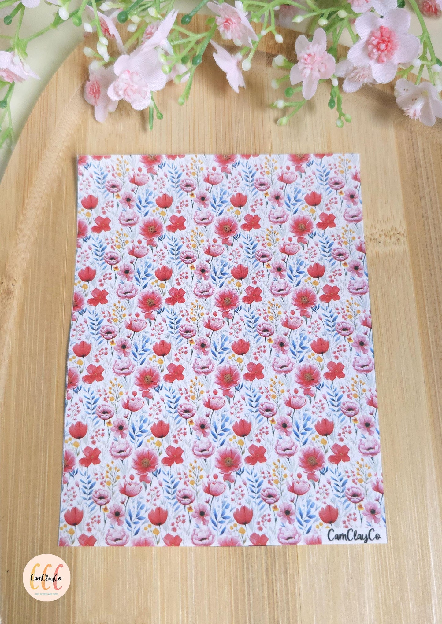 Feuille de transfert soluble à l'eau - Pastel flowers 014