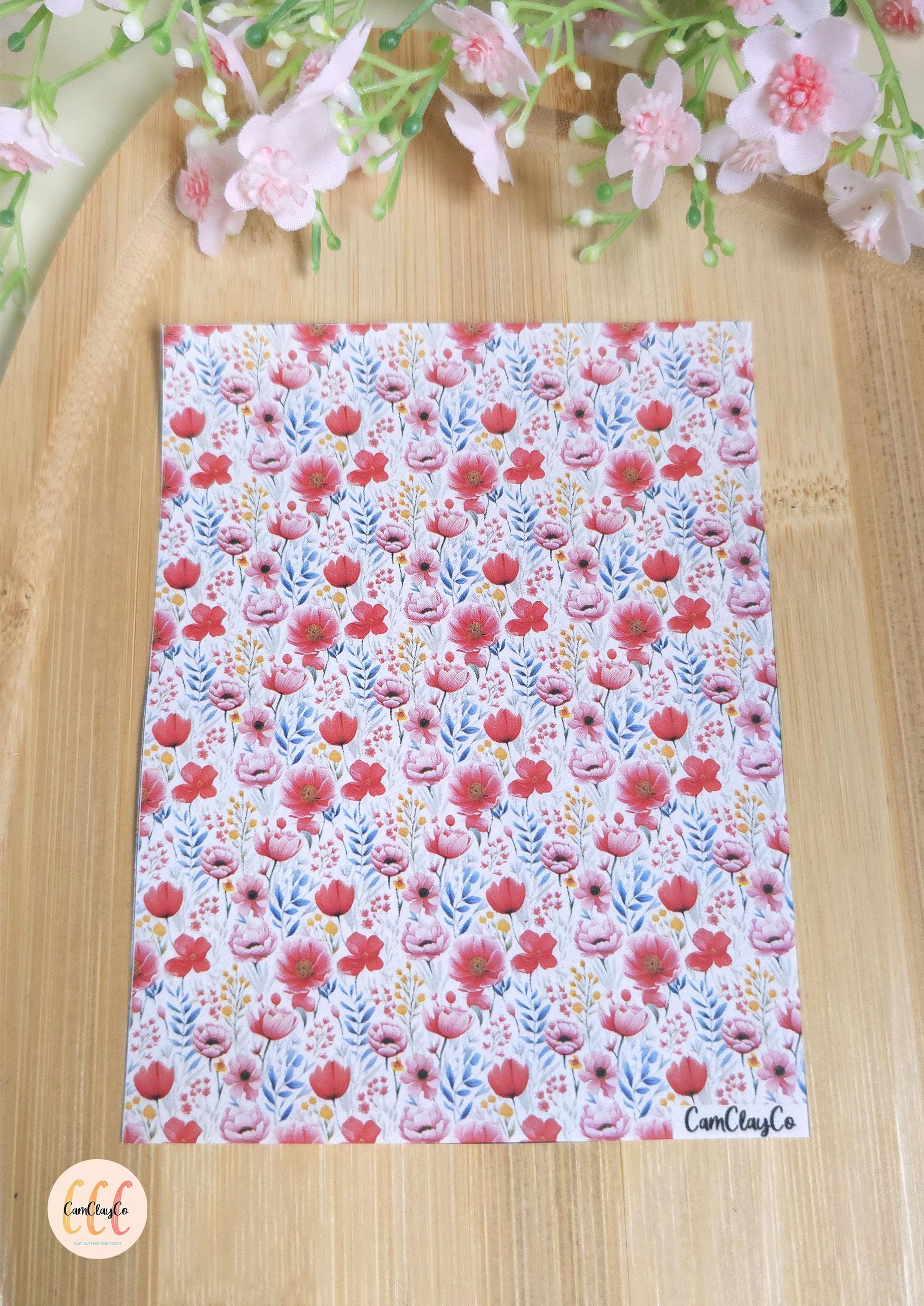 Feuille de transfert soluble à l'eau - Pastel flowers 014