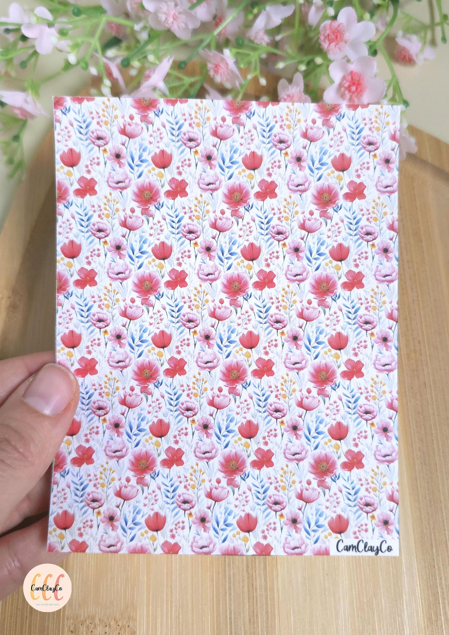 Feuille de transfert soluble à l'eau - Pastel flowers 014