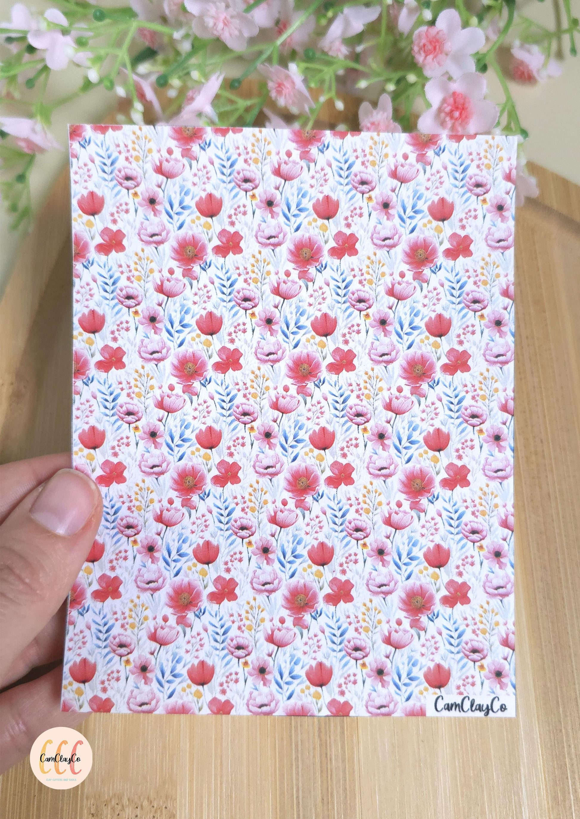 Feuille de transfert soluble à l'eau - Pastel flowers 014