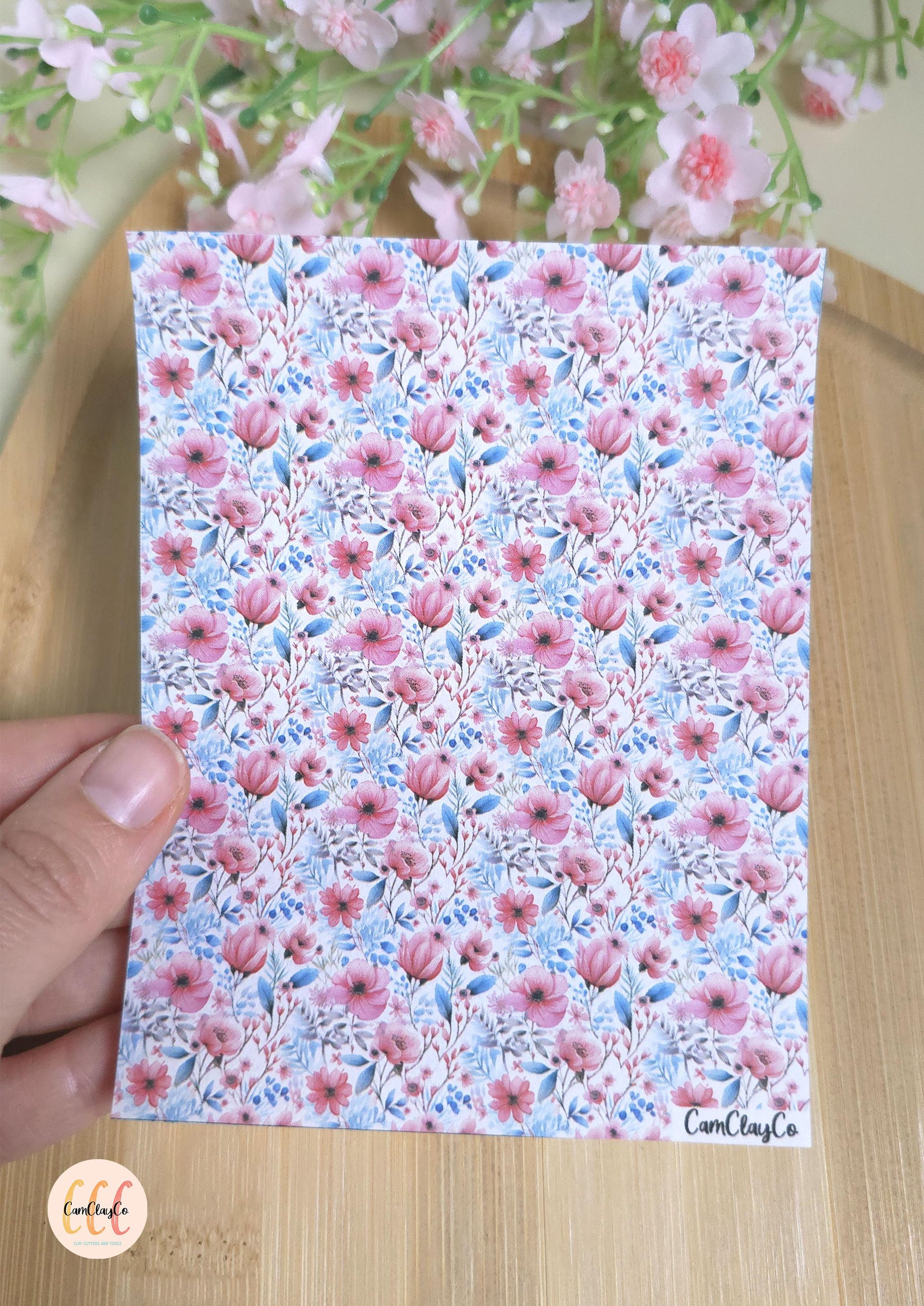 Feuille de transfert soluble à l'eau - Pastel flowers 015