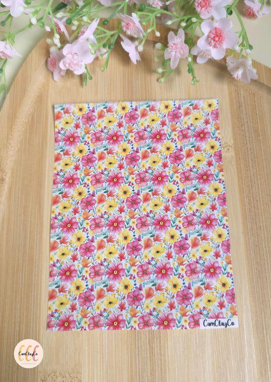 Feuille de transfert soluble à l'eau - Spring flowers 033