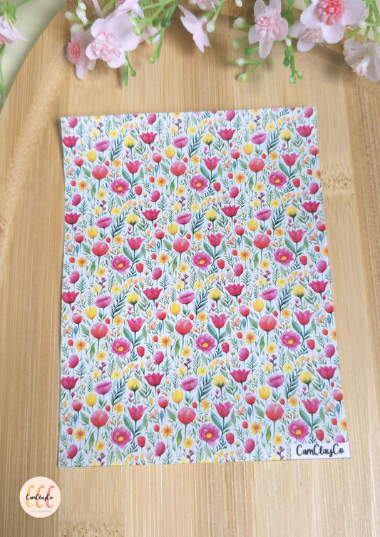 Feuille de transfert soluble à l'eau - Spring flowers 036