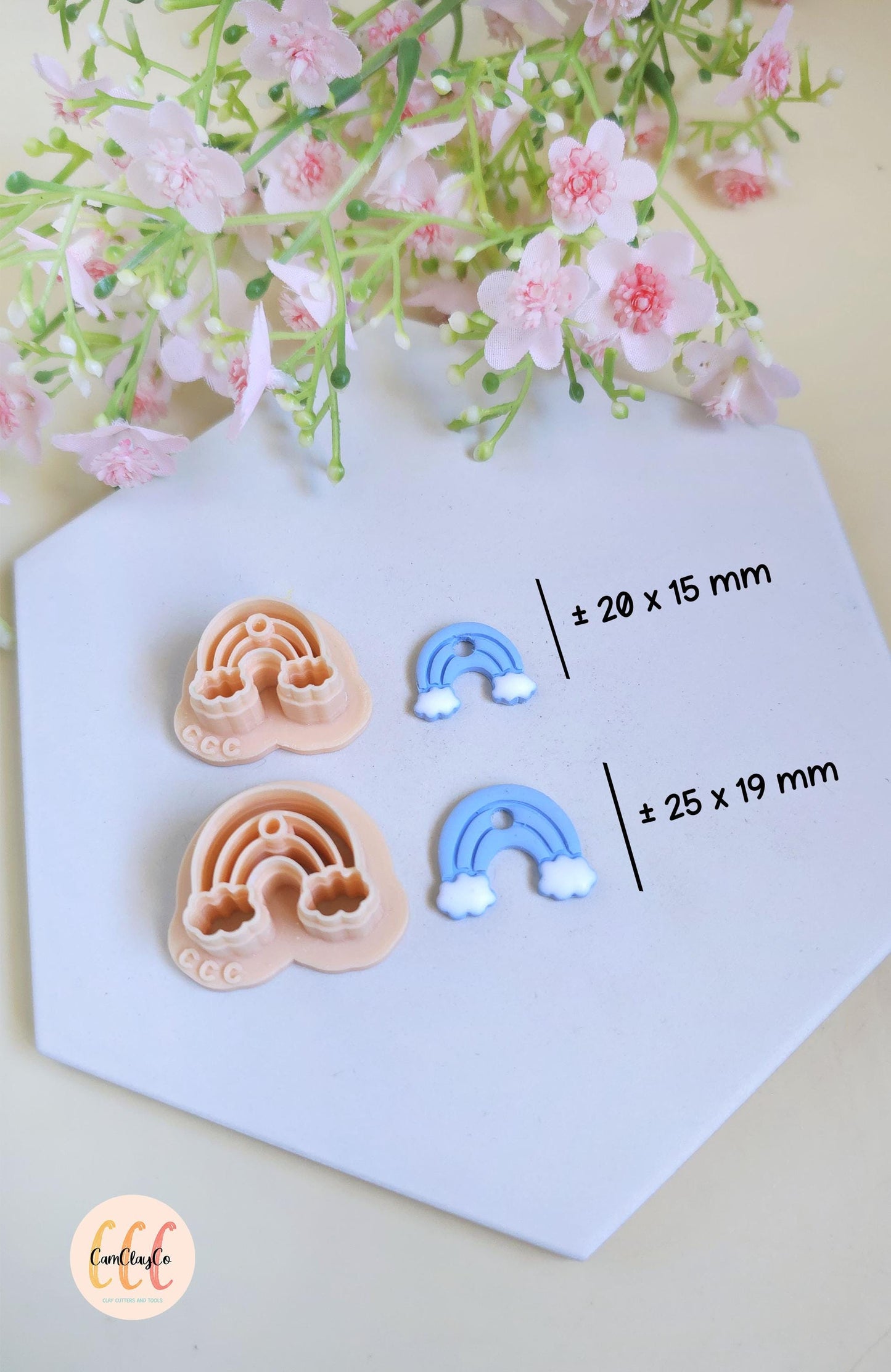 Emporte-pièces 3D en forme d'arc-en-ciel nuages pour la fabrication de bijoux en argile polymère, créoles interchangeables, pampilles