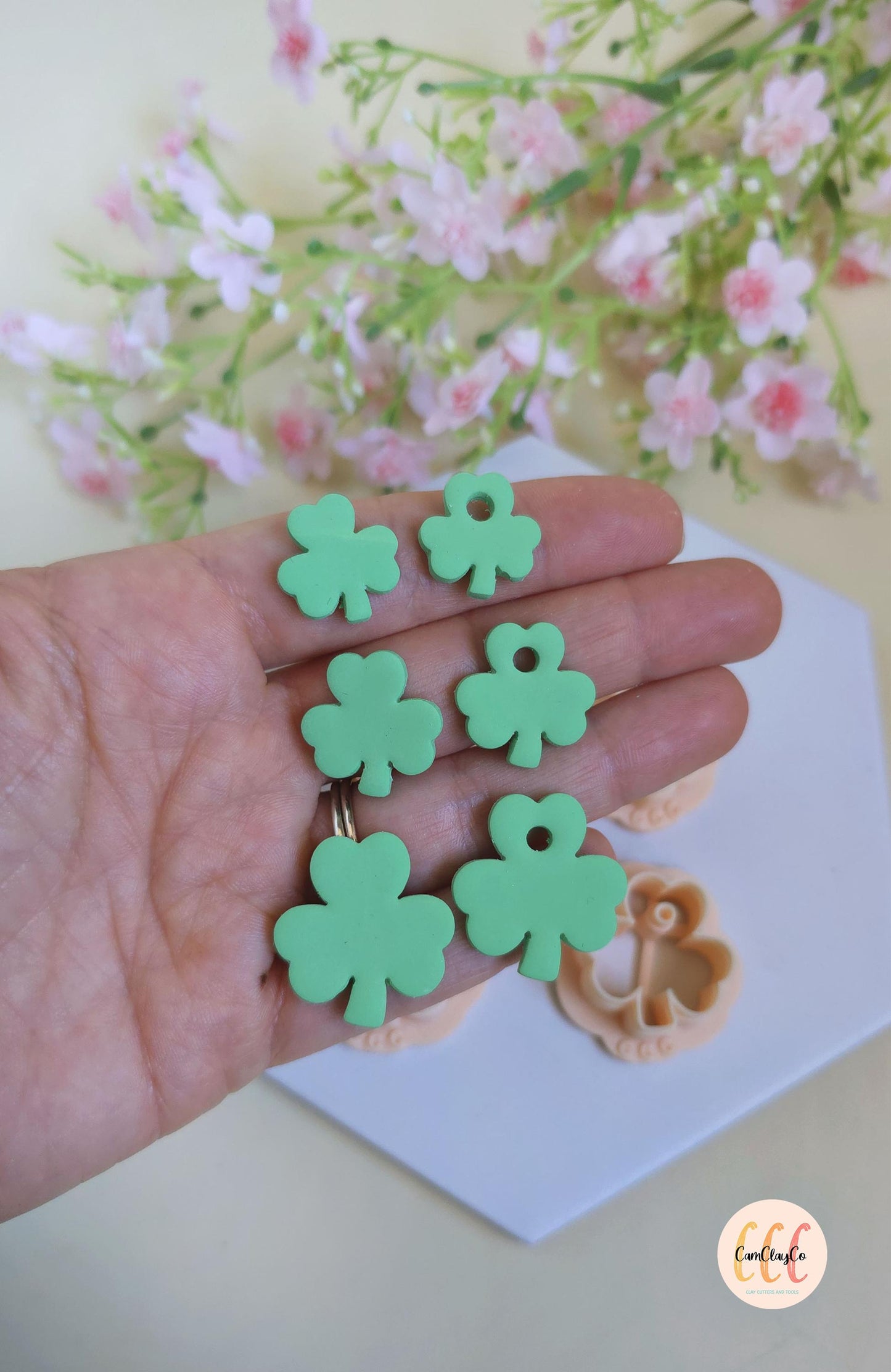 Emporte-pièces 3D en forme de trèfles 3 feuilles pour la fabrication de bijoux en argile polymère, créoles interchangeables, pampilles