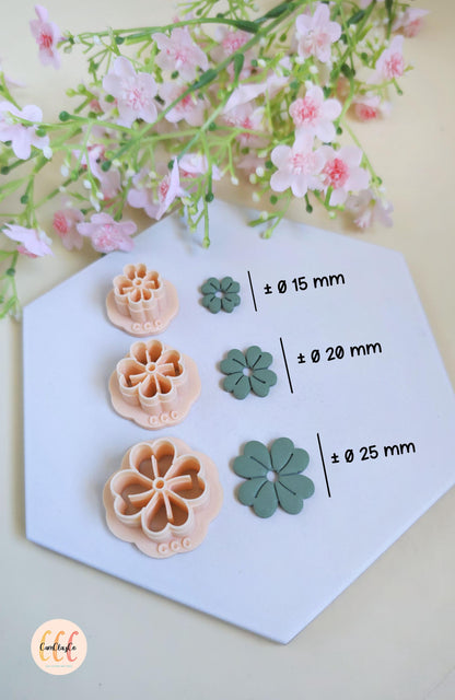 Emporte-pièces trèfles 4 feuilles détails intérieurs pour la fabrication de bijoux en argile polymère, créoles interchangeables, pampilles