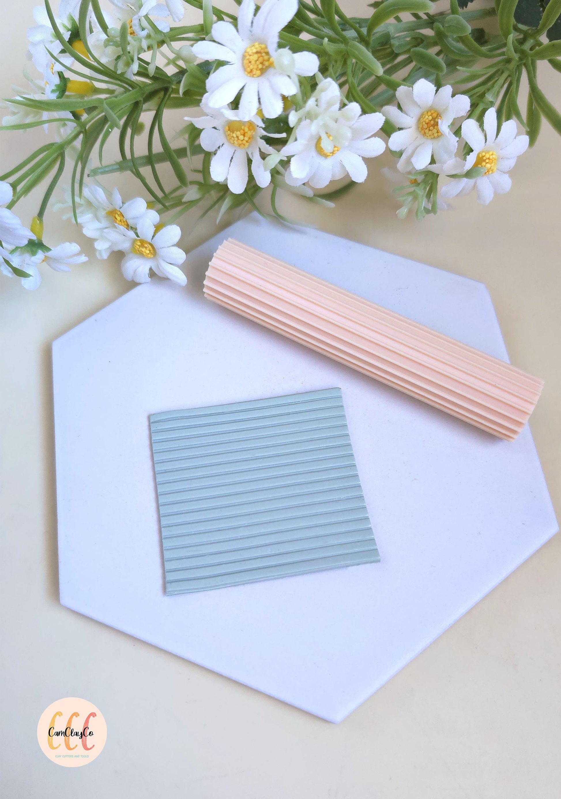 Rouleau texture 3D lignes larges pour la fabrication de bijoux en argile polymère