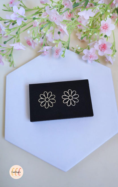 Breloques cadres fleurs 20 mm en acier inoxydable pour la fabrication de bijoux, doré et argenté - 2 pièces
