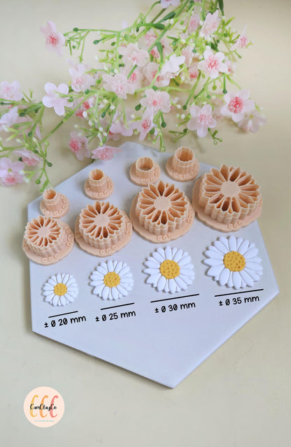 Emporte-pièces 3D en forme de marguerites détaillées pour la fabrication de bijoux en argile polymère