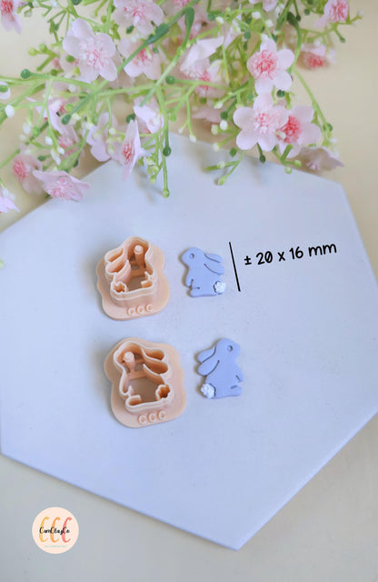 Emporte-pièces 3D en forme de lapins pour la fabrication de bijoux en argile polymère, créoles interchangeables, pampilles