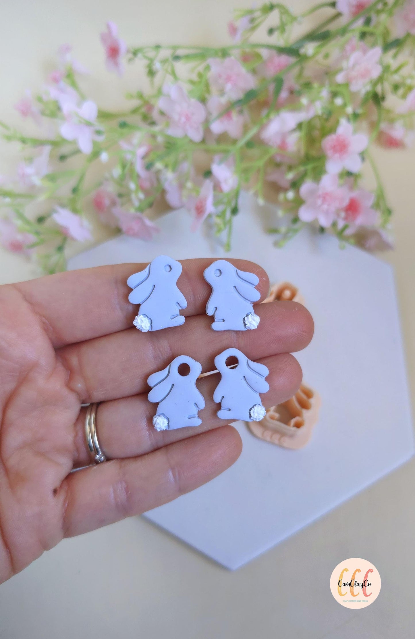 Emporte-pièces 3D en forme de lapins pour la fabrication de bijoux en argile polymère, créoles interchangeables, pampilles
