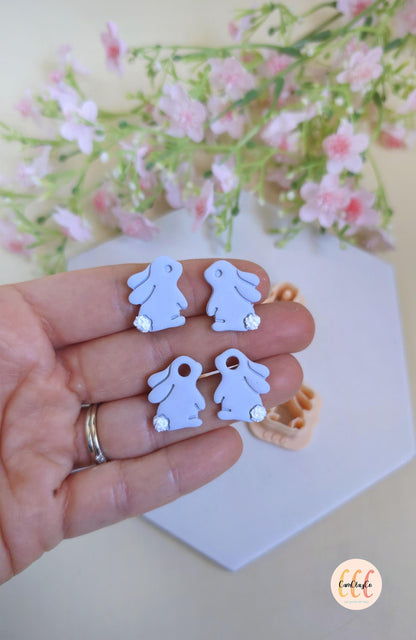 Emporte-pièces 3D en forme de lapins pour la fabrication de bijoux en argile polymère, créoles interchangeables, pampilles
