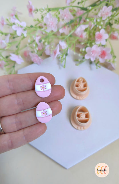 Emporte-pièces en forme d’œuf et fleur, œuf de Pâques pour la fabrication de bijoux en argile polymère, créoles interchangeables, pampilles