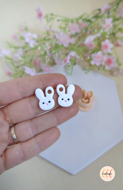 Emporte-pièces 3D en forme de têtes de lapins pour la fabrication de bijoux en argile polymère, créoles interchangeables, pampilles
