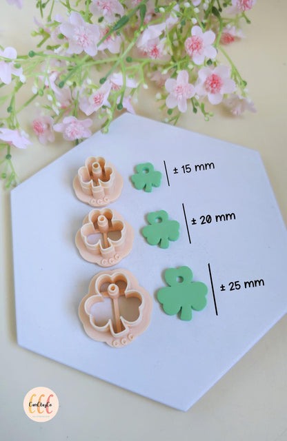 Emporte-pièces 3D en forme de trèfles 3 feuilles pour la fabrication de bijoux en argile polymère, créoles interchangeables, pampilles