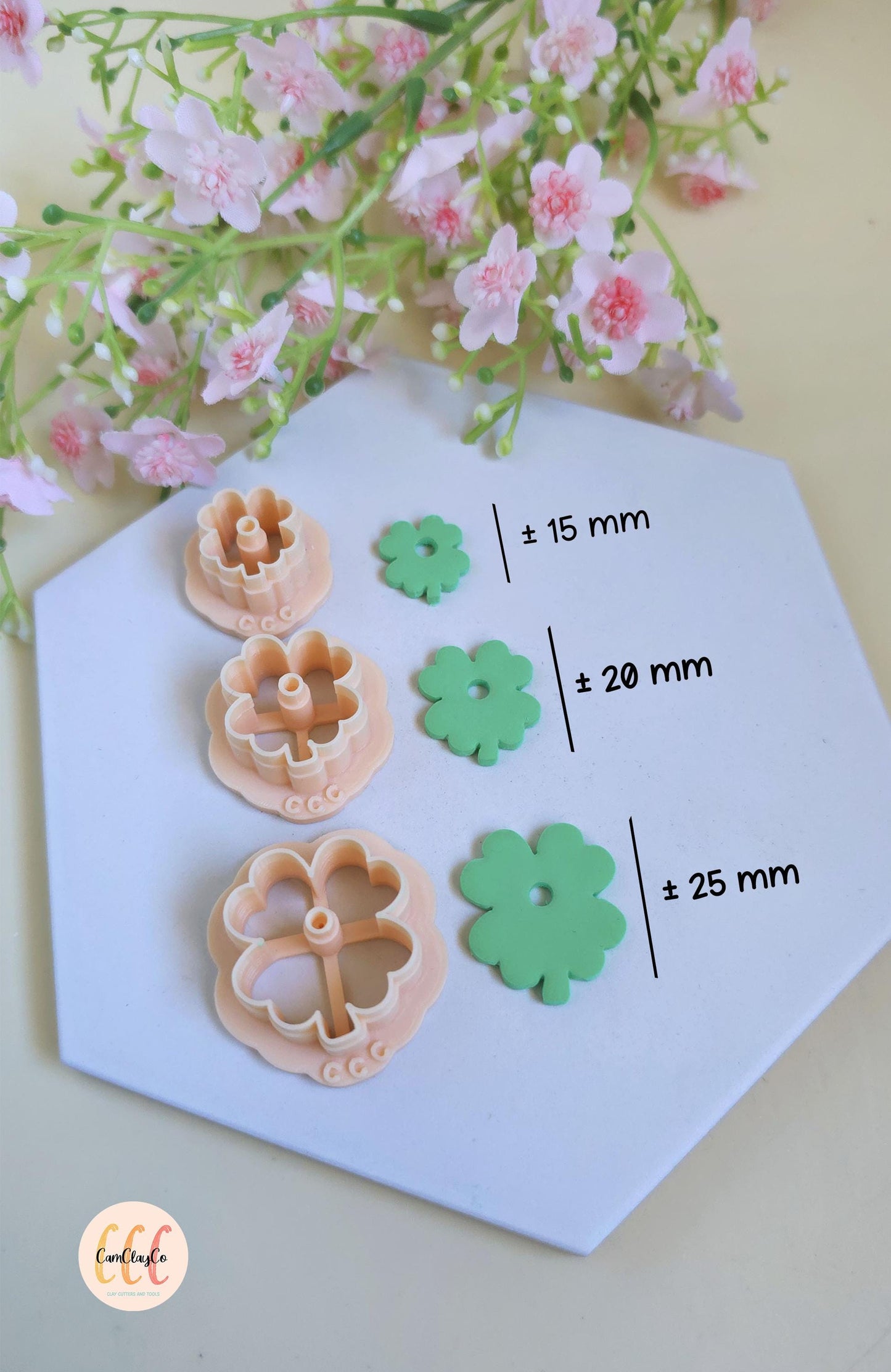 Emporte-pièces 3D en forme de trèfles 4 feuilles pour la fabrication de bijoux en argile polymère, créoles interchangeables, pampilles
