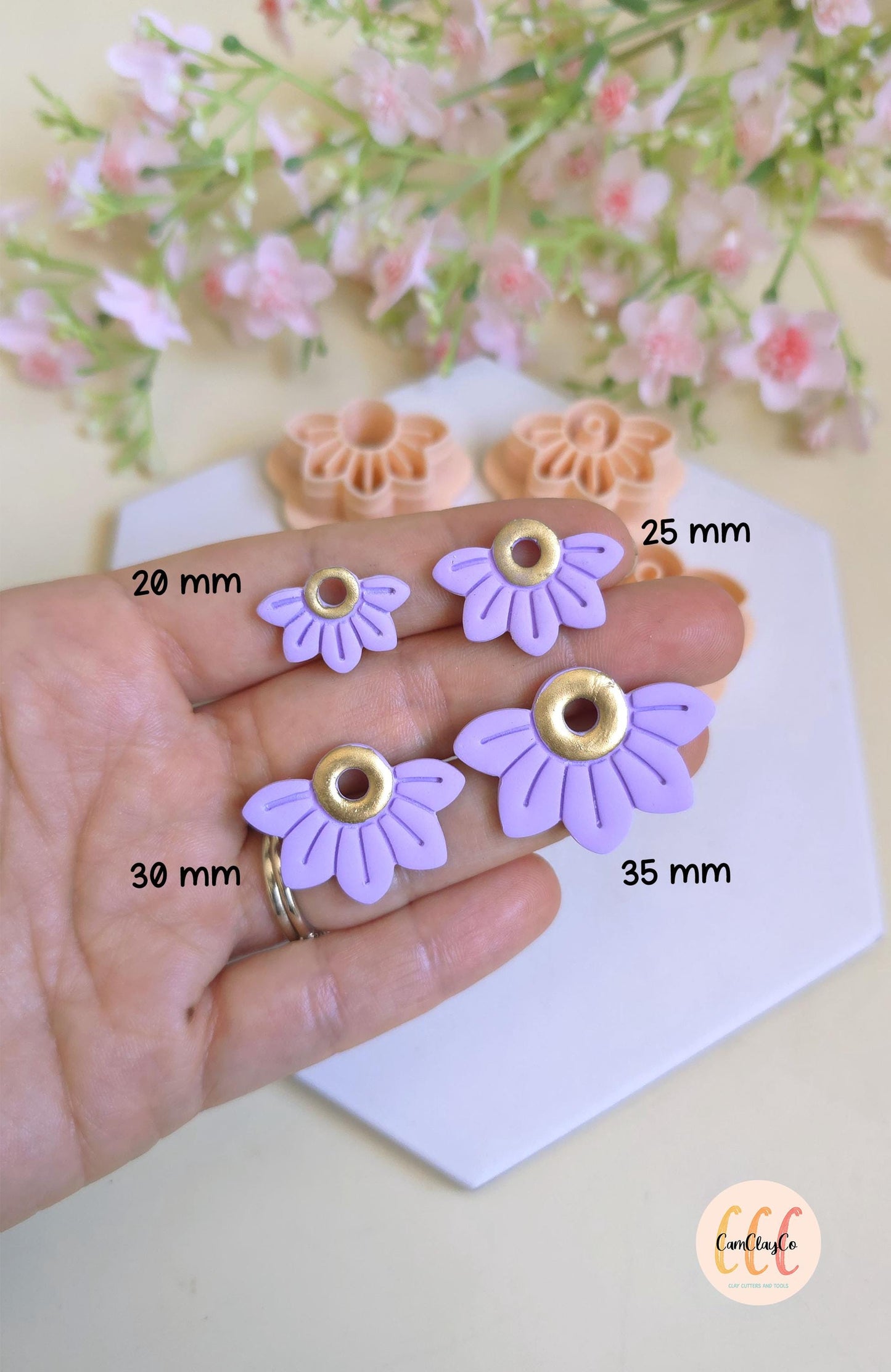 Emporte-pièces 3D en forme de demies-fleurs pour la fabrication de bijoux en argile polymère, créoles interchangeables, pampilles