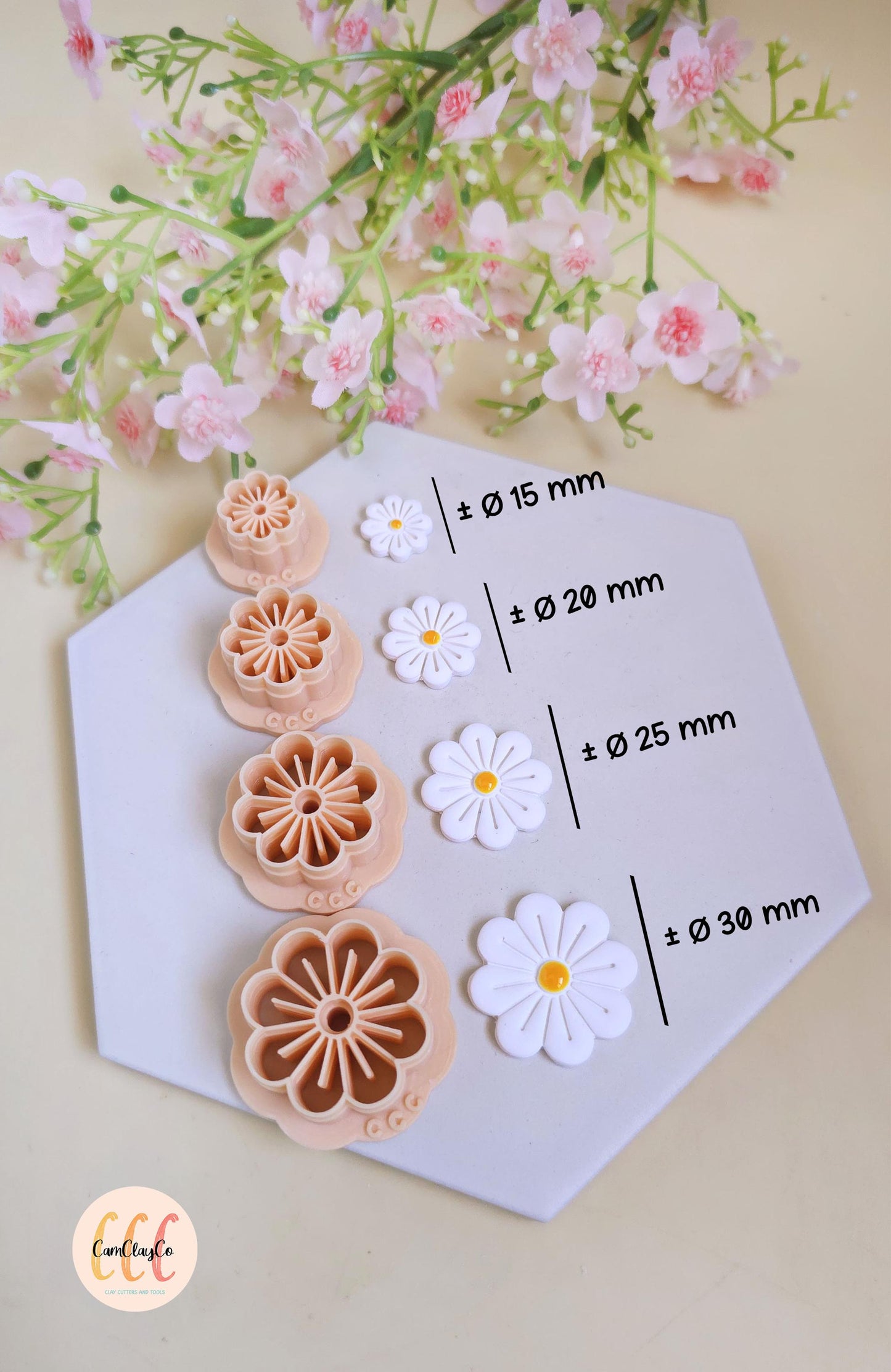 Emporte-pièces 3D en forme de marguerites 8 pétales pour la fabrication de bijoux en argile polymère, créoles interchangeables, pampilles