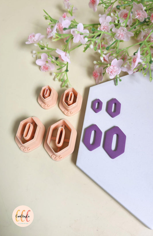 Emporte-pièces hexagones allongés trous ovales pour la fabrication de bijoux en argile polymère, créoles interchangeables, pampilles