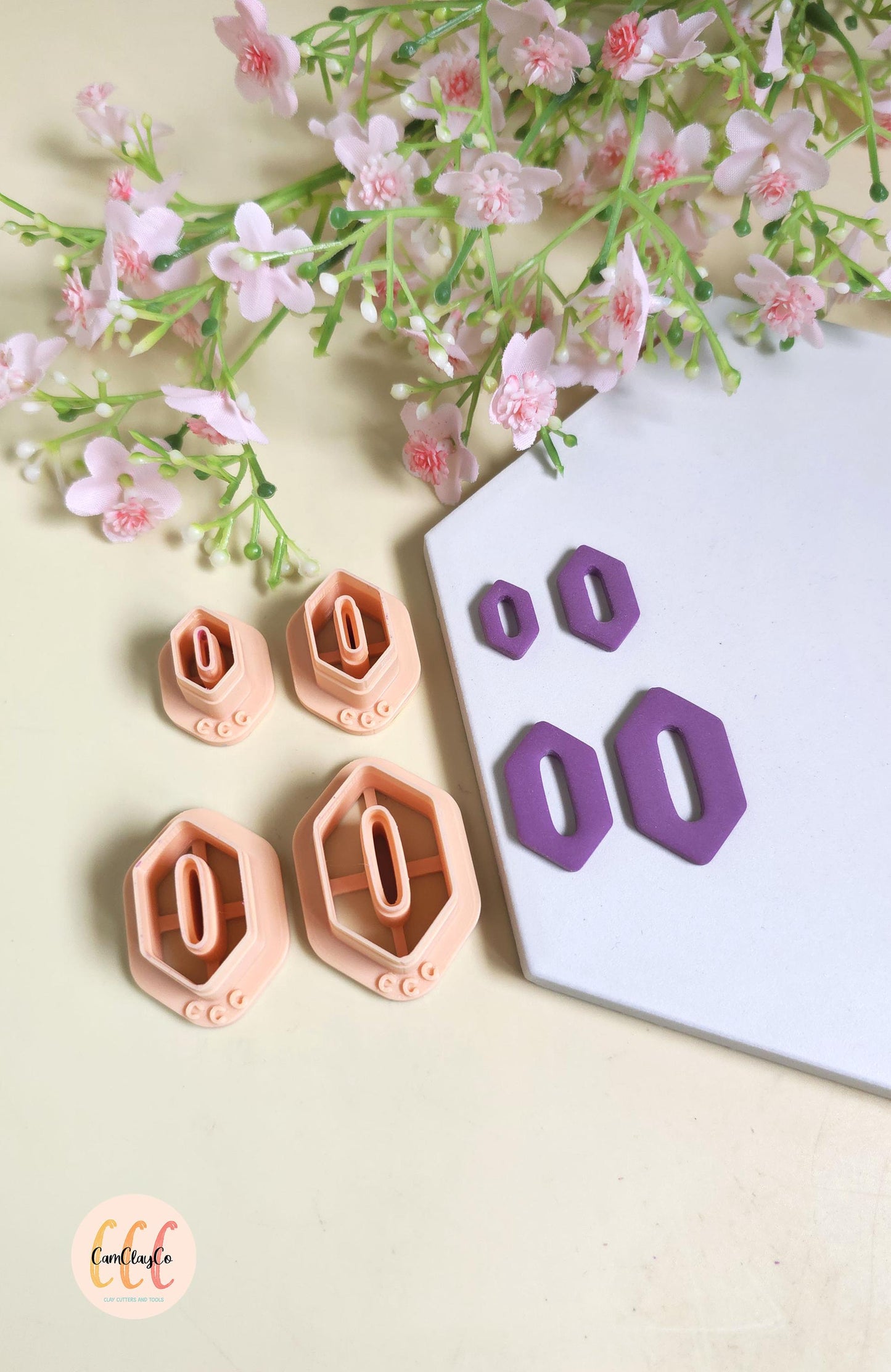 Emporte-pièces hexagones allongés trous ovales pour la fabrication de bijoux en argile polymère, créoles interchangeables, pampilles