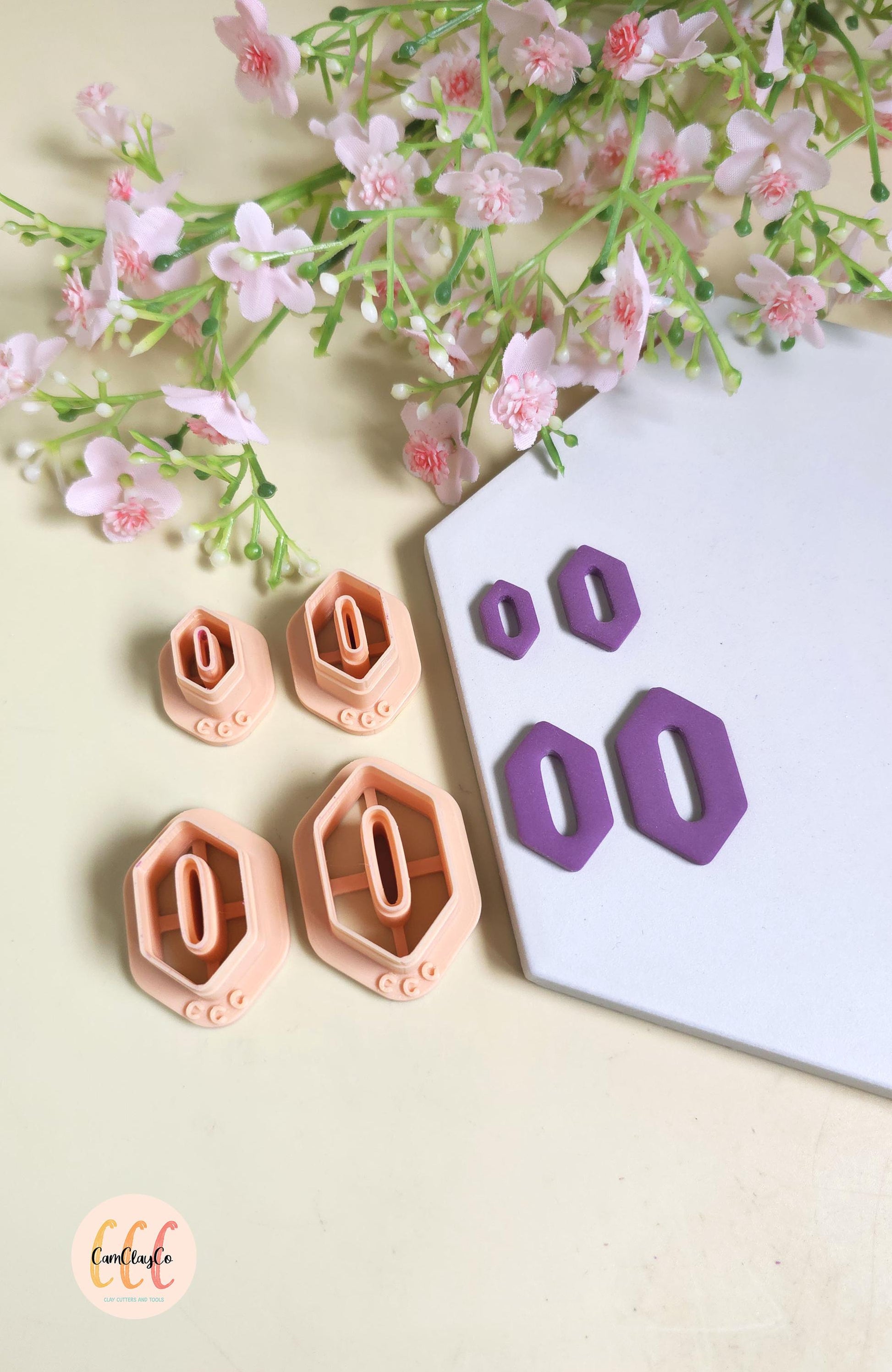 Emporte-pièces hexagones allongés trous ovales pour la fabrication de bijoux en argile polymère, créoles interchangeables, pampilles