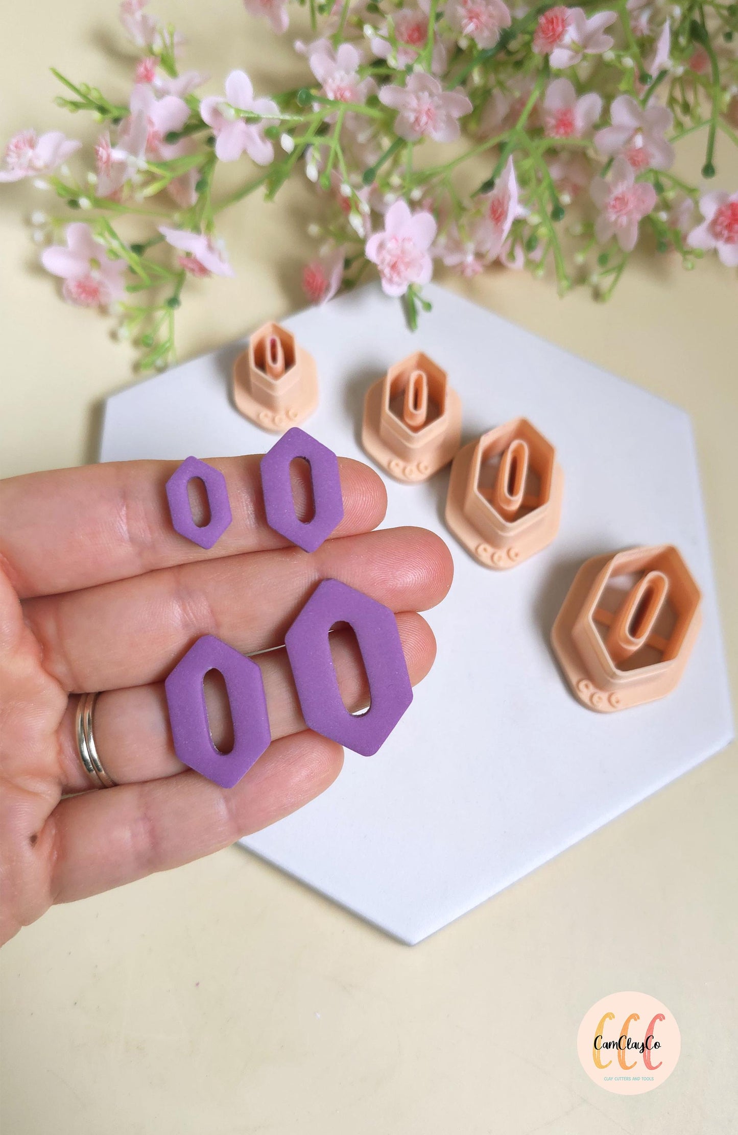 Emporte-pièces hexagones allongés trous ovales pour la fabrication de bijoux en argile polymère, créoles interchangeables, pampilles