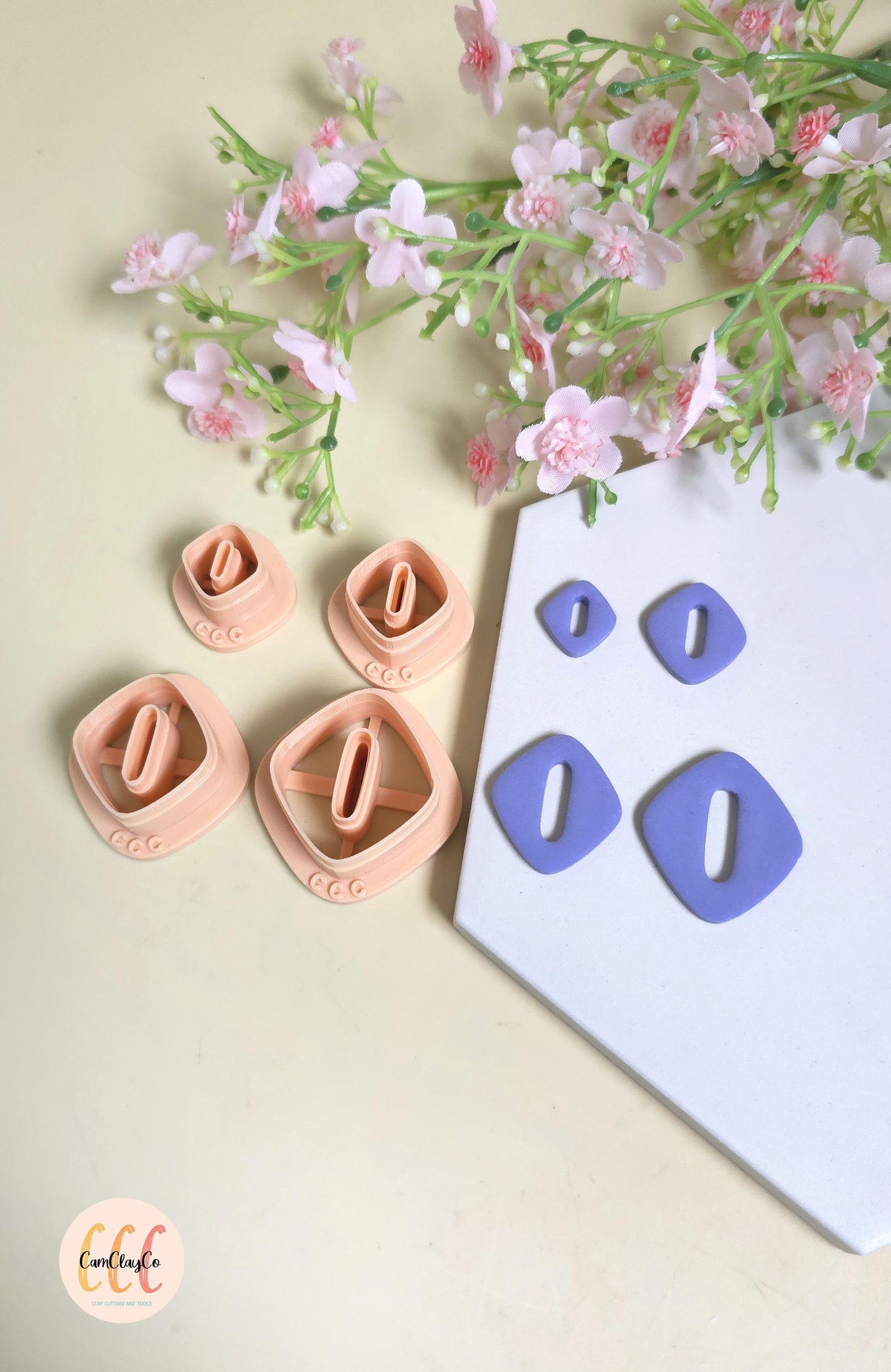 Emporte-pièces losanges arrondis trous ovales pour la fabrication de bijoux en argile polymère, créoles interchangeables, pampilles