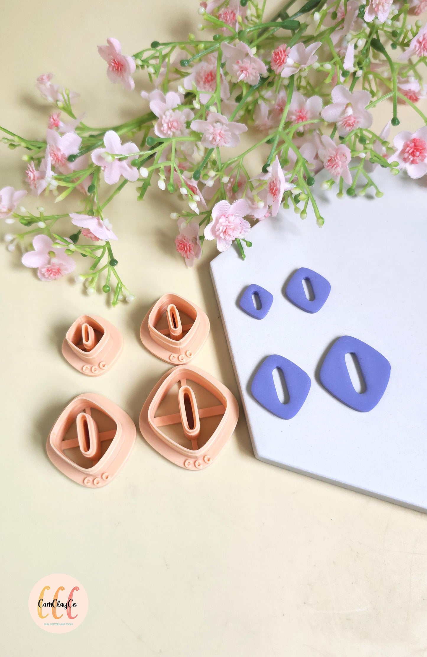 Emporte-pièces losanges arrondis trous ovales pour la fabrication de bijoux en argile polymère, créoles interchangeables, pampilles
