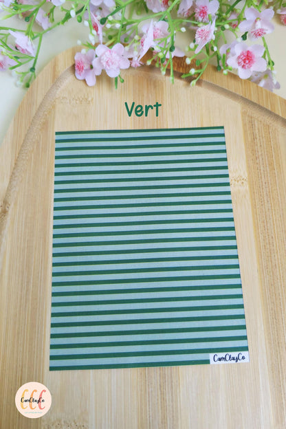 Feuille de transfert soluble à l'eau - Lignes couleurs et fond couleur