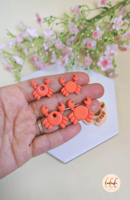 Emporte-pièces 3D en forme de crabes pour la fabrication de bijoux en argile polymère, créoles interchangeables, pampilles