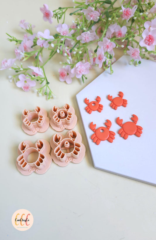 Emporte-pièces 3D en forme de crabes pour la fabrication de bijoux en argile polymère, créoles interchangeables, pampilles