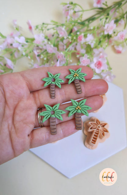 Emporte-pièces 3D en forme de palmiers pour la fabrication de bijoux en argile polymère, créoles interchangeables, pampilles