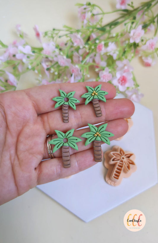 Emporte-pièces 3D en forme de palmiers pour la fabrication de bijoux en argile polymère, créoles interchangeables, pampilles