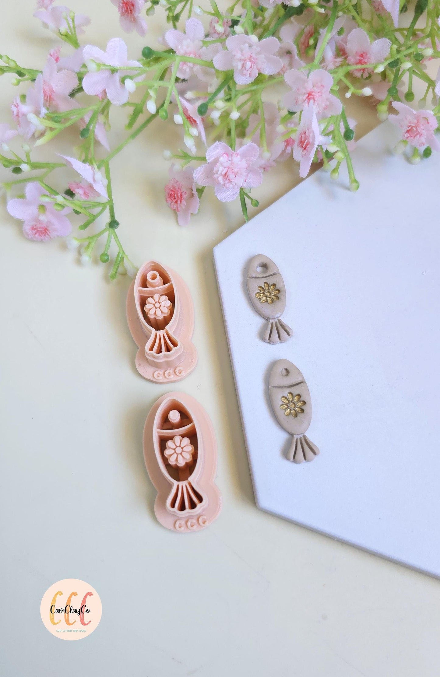 Emporte-pièces 3D poissons fleurs pour la fabrication de bijoux en argile polymère, créoles interchangeables, pampilles