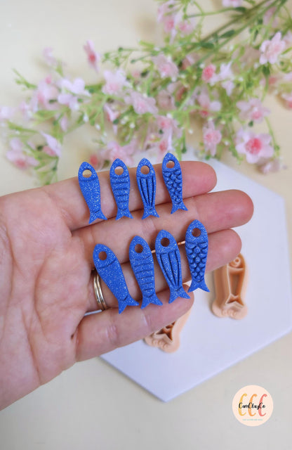 Emporte-pièces 3D en forme de sardines pour la fabrication de bijoux en argile polymère, créoles interchangeables, pampilles