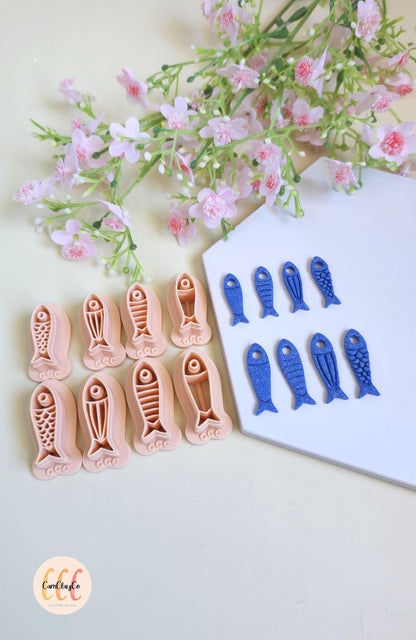 Emporte-pièces 3D en forme de sardines pour la fabrication de bijoux en argile polymère, créoles interchangeables, pampilles