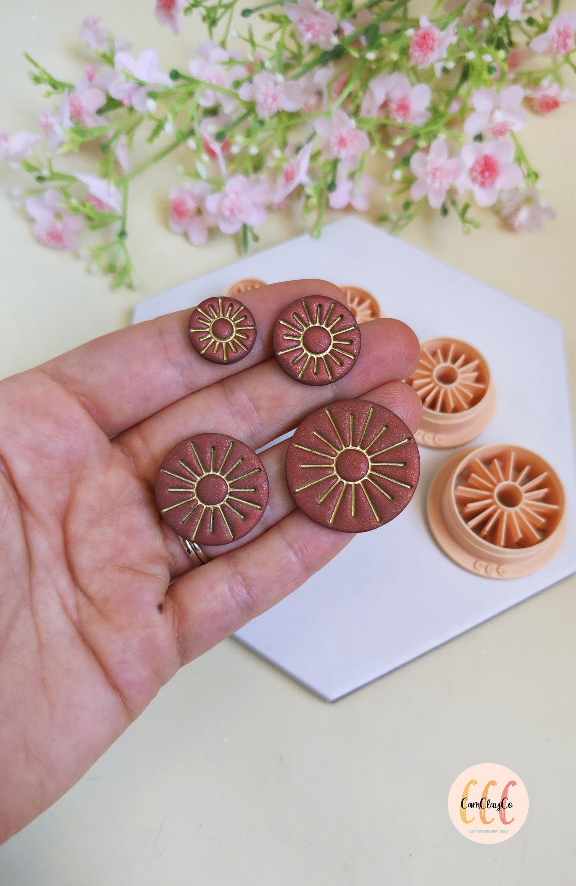 Emporte-pièces 3D en forme de soleils cercles pour la fabrication de bijoux en argile polymère, créoles interchangeables, pampilles