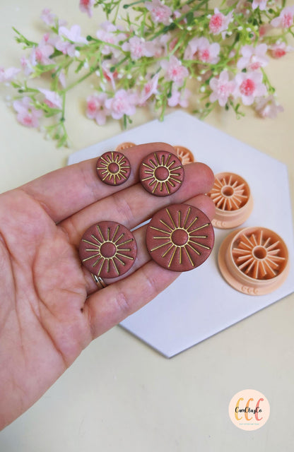 Emporte-pièces 3D en forme de soleils cercles pour la fabrication de bijoux en argile polymère, créoles interchangeables, pampilles