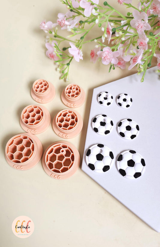 Emporte-pièces 3D en forme de ballon de football pour la fabrication de bijoux en argile polymère, pampilles, créoles interchangeables